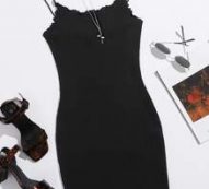 Lettuce Trim Bodycon Dress