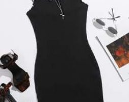 Lettuce Trim Bodycon Dress