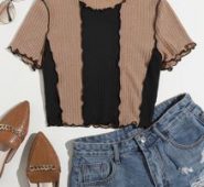 Lettuce Trim Colorblock Tee