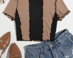 Lettuce Trim Colorblock Tee