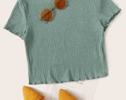 Lettuce Trim Rib Crop Top