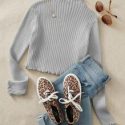 Lettuce Trim Rib-knit Sweater