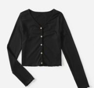 Lettuce Trim Ribbed Tee