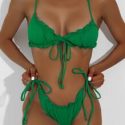 Lettuce Trim Tie Side Bikini Swimsuit