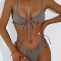 Lettuce Trim Tie Side Bikini Swimsuit