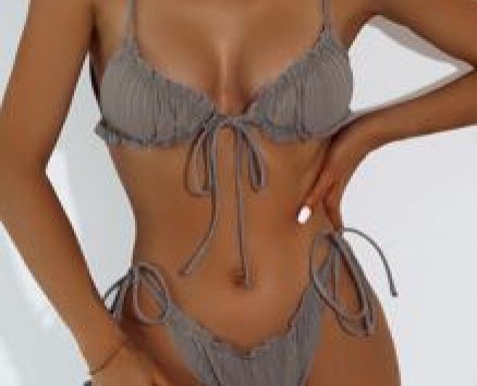 Lettuce Trim Tie Side Bikini Swimsuit