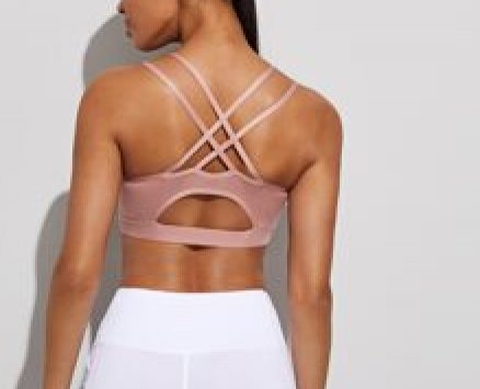 Light Support Cut Out Criss Cross Back Sports Bra