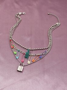 Lock Decor Layered Chain Necklace