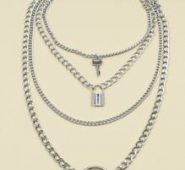 Lock Layered Chain Necklace