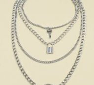 Lock Layered Chain Necklace