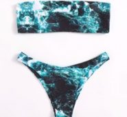 Marble Pattern Bikini Swimsuit