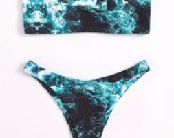 Marble Pattern Bikini Swimsuit