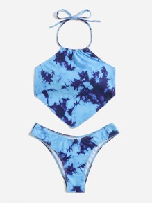 Marble Pattern Bikini Swimsuit