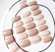 Marble Pattern Fake Nails 24pcs With Tape
