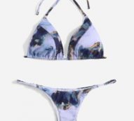 Marble Print Bikini Swimsuit
