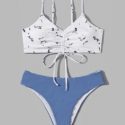 Marble Print Bikini Swimsuit