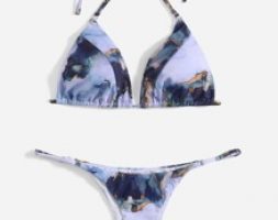 Marble Print Bikini Swimsuit