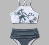 Marble Print Bikini Swimsuit