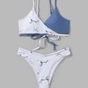 Marble Print Bikini Swimsuit