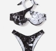 Marble Print Bikini Swimsuit