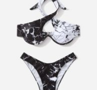 Marble Print Bikini Swimsuit