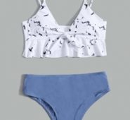 Marble Print Bikini Swimsuit