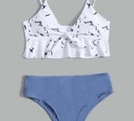 Marble Print Bikini Swimsuit