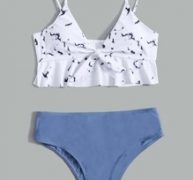 Marble Print Bikini Swimsuit