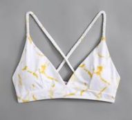 Marble Print Bikini Top