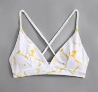 Marble Print Bikini Top