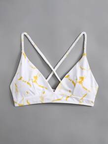 Marble Print Bikini Top