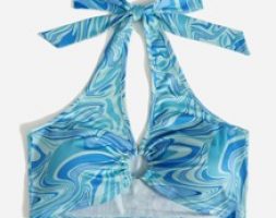 Marble Print Halter Top