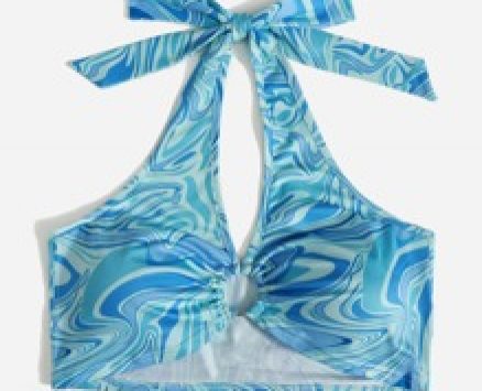 Marble Print Halter Top