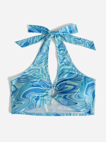 Marble Print Halter Top