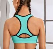 Medium Support Contrast Binding Racer Back Sports Bra