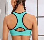 Medium Support Contrast Binding Racer Back Sports Bra