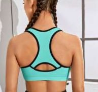 Medium Support Contrast Binding Racer Back Sports Bra
