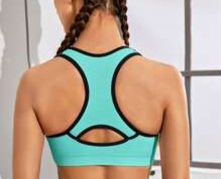 Medium Support Contrast Binding Racer Back Sports Bra