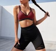 Medium Support Contrast Binding Sports Bra