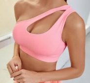 Medium Support Cut Out One Shoulder Sports Bra