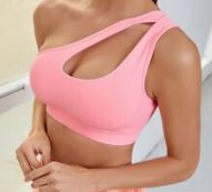 Medium Support Cut Out One Shoulder Sports Bra