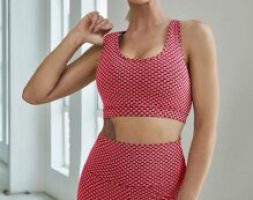 Medium Support Honeycomb Textured Sports Bra
