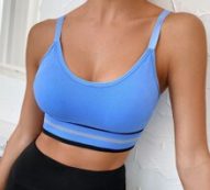 Medium Support Striped Print Sports Bra