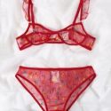 Mesh Letter Sheer Lingerie Set