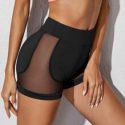 Mesh Panel High Waist Sports Shorts