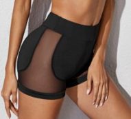 Mesh Panel High Waist Sports Shorts