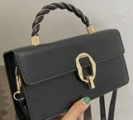 Metal Buckle Flap Satchel Bag