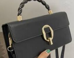 Metal Buckle Flap Satchel Bag