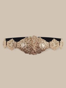 Metal Flower Buckle Belt