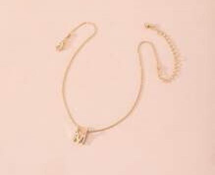 Metal Letter Charm Necklace